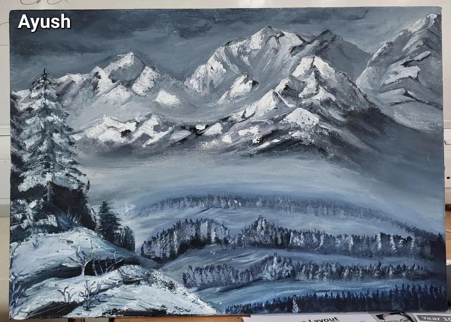 Acrylic landscape painting created during A-levels